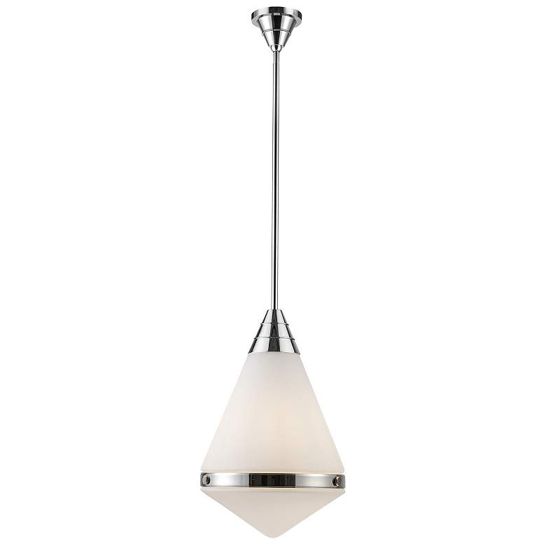 Image 1 Alora Willard E26 22-in Polished Nickel/Opal Matte Glass Pendant
