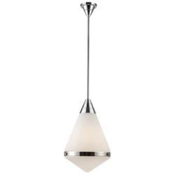 Alora Willard E26 22-in Polished Nickel/Opal Matte Glass Pendant