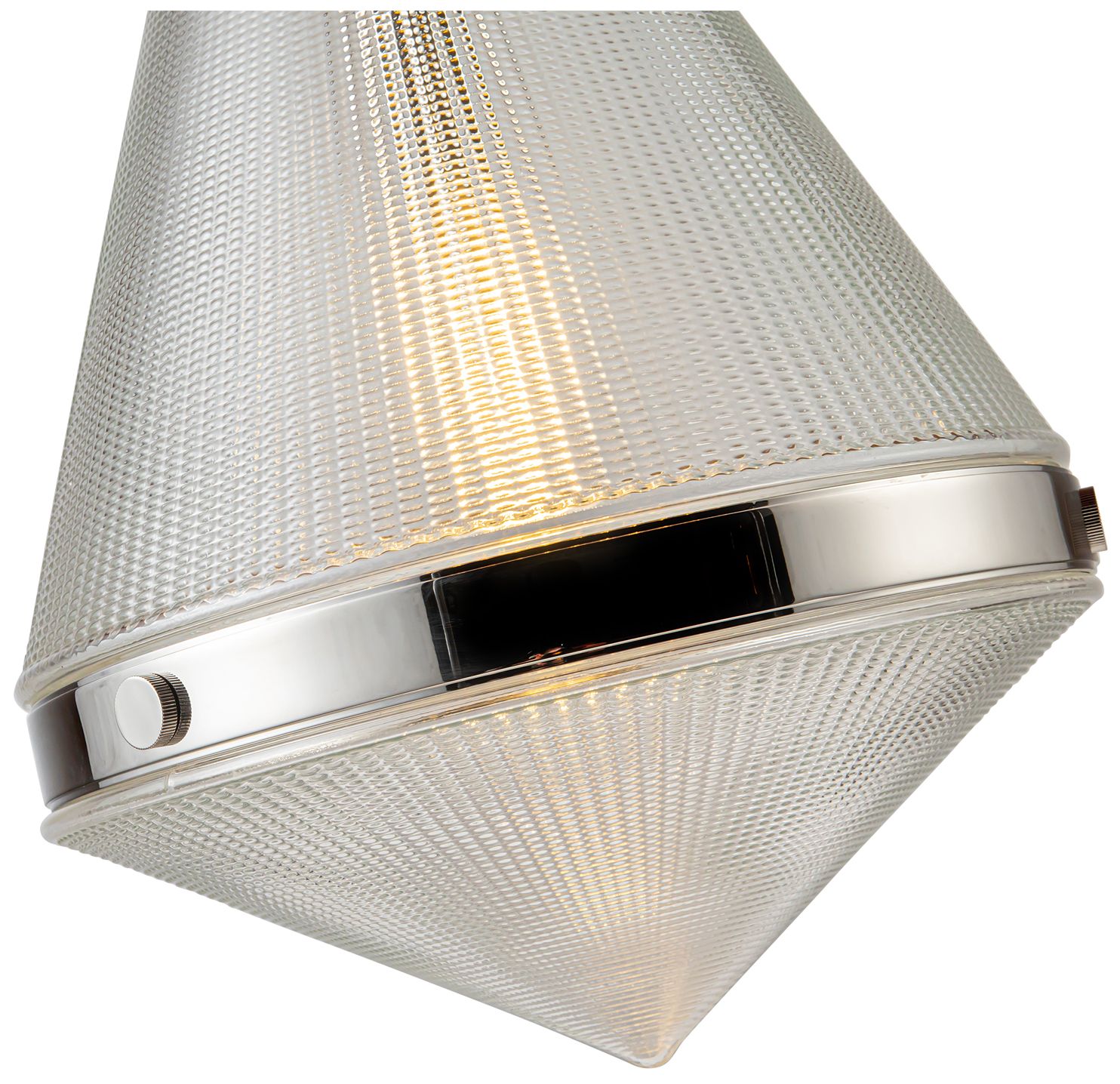 Image 2 Alora Willard E26 22-in Polished Nickel/Prismatic Glass Pendant more views