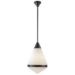 Alora Willard E26 22-in Urban Bronze/Opal Matte Glass Pendant