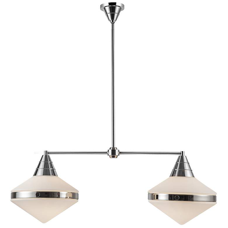 Image 1 Alora Willard E26 41-in Polished Nickel/Opal Matte Glass Linear Pendant