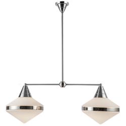 Alora Willard E26 41-in Polished Nickel/Opal Matte Glass Linear Pendant