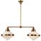 Alora Willard E26 41-in Vintage Brass/Opal Matte Glass Linear Pendant