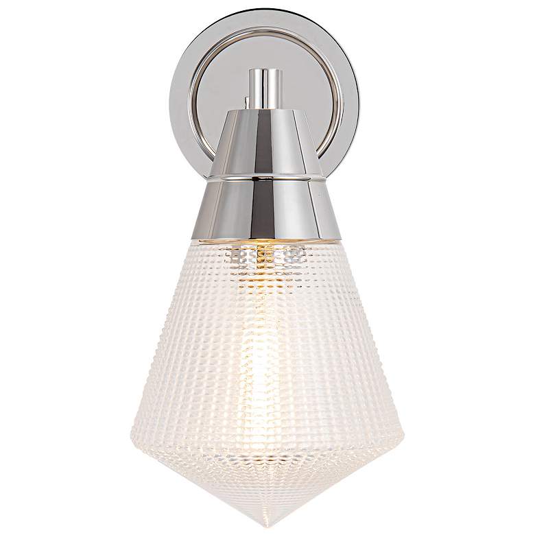 Image 1 Alora Willard E26 6-in Polished Nickel/Prismatic Glass Wall Vanity