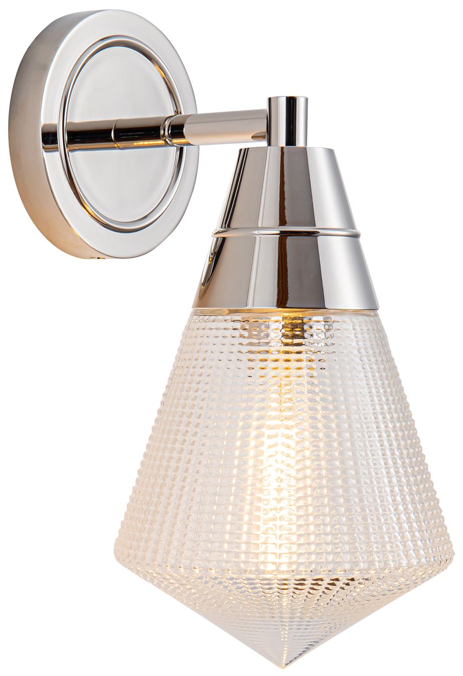 Image 2 Alora Willard E26 6-in Polished Nickel/Prismatic Glass Wall Vanity more views