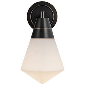 Image1 of Alora Willard E26 6-in Urban Bronze/Opal Matte Glass Wall Vanity