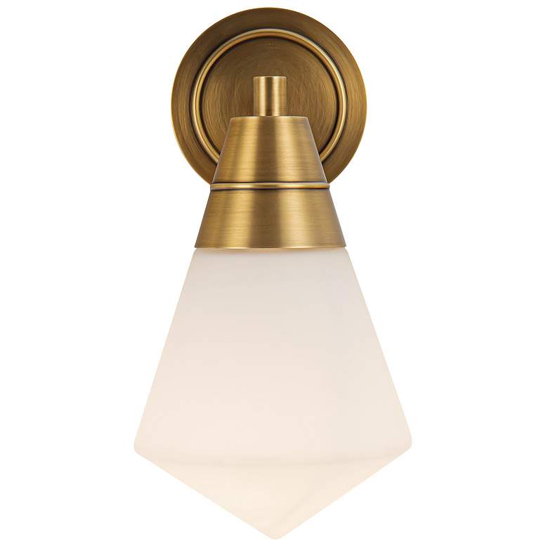 Image 1 Alora Willard E26 6-in Vintage Brass/Opal Matte Glass Wall Vanity