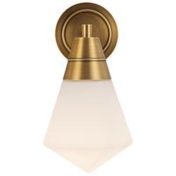 Alora Willard E26 6-in Vintage Brass/Opal Matte Glass Wall Vanity
