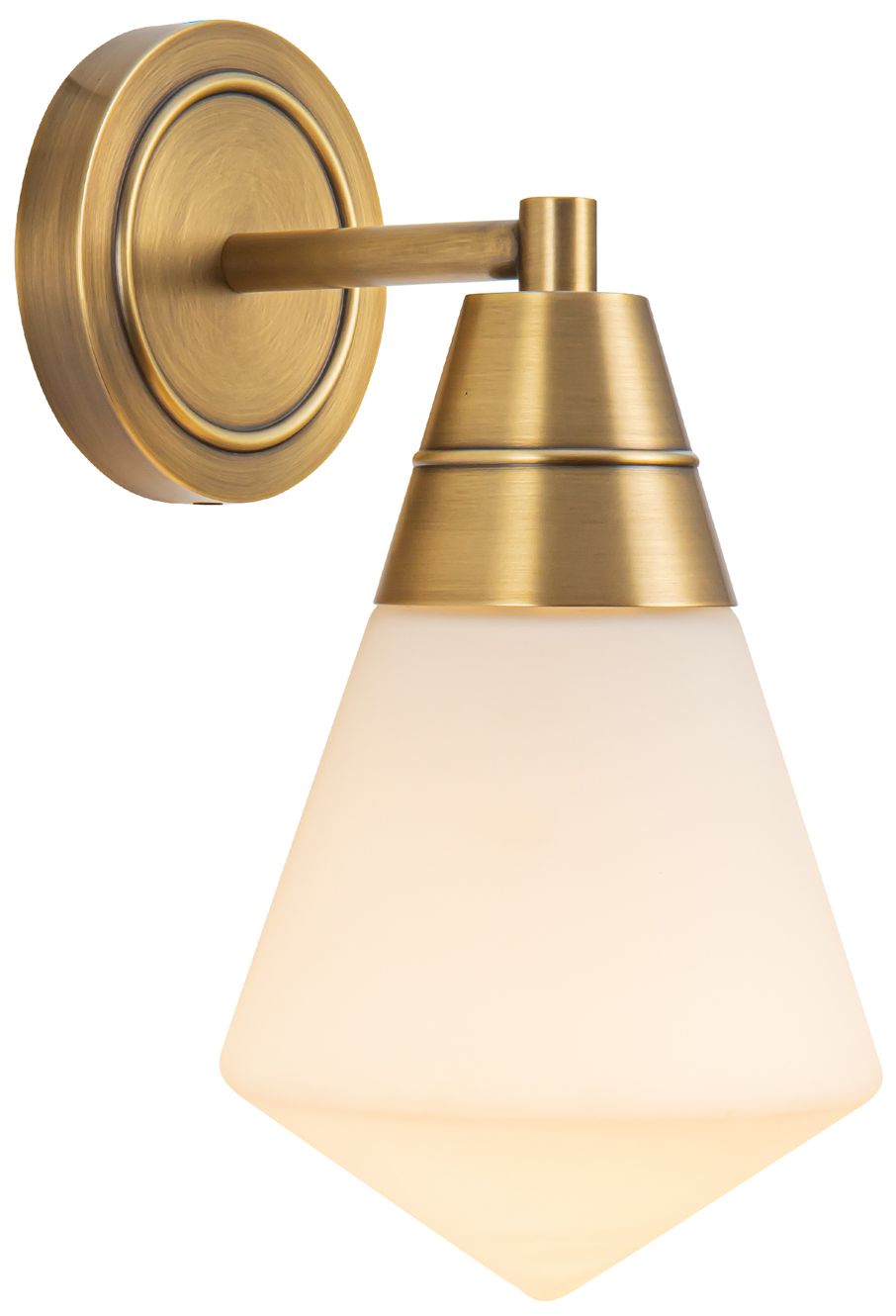 Image 2 Alora Willard E26 6-in Vintage Brass/Opal Matte Glass Wall Vanity more views