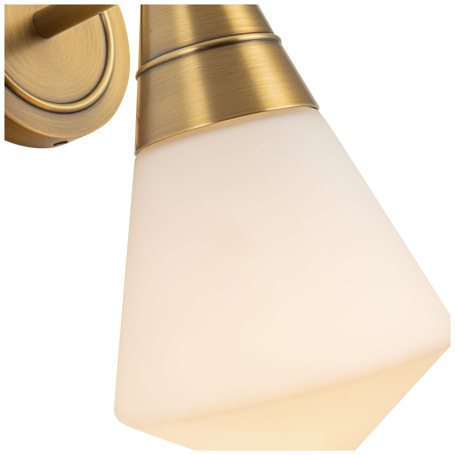 Image 3 Alora Willard E26 6-in Vintage Brass/Opal Matte Glass Wall Vanity more views