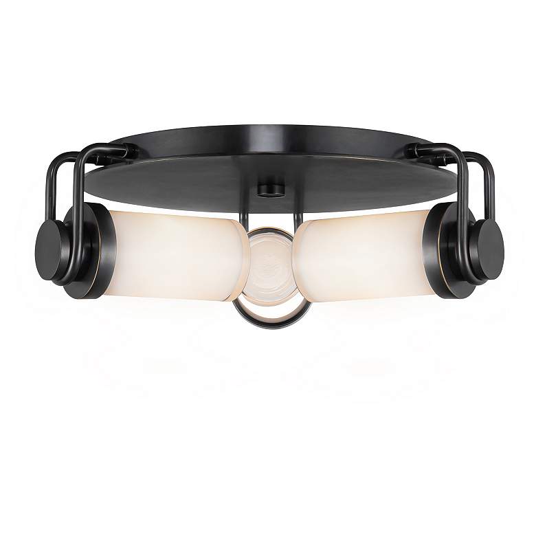 Image 1 Alora Wynwood E12 17-in Urban Bronze/Glossy Opal Flush Mount