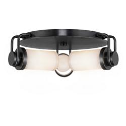 Alora Wynwood E12 17-in Urban Bronze/Glossy Opal Flush Mount