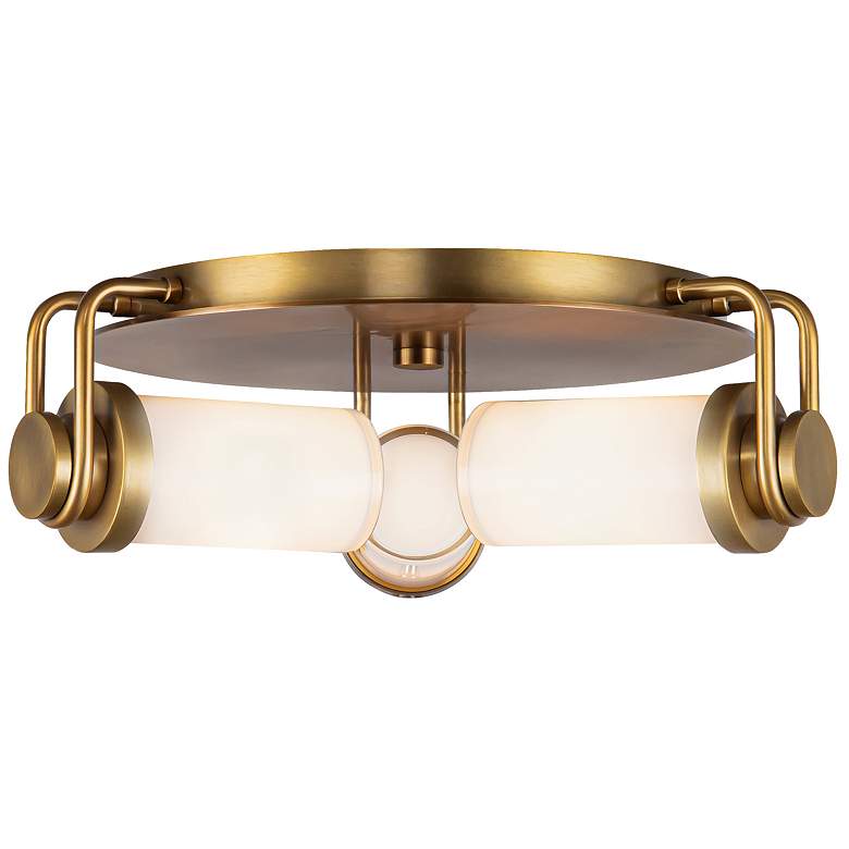 Image 1 Alora Wynwood E12 17-in Vintage Brass/Glossy Opal Flush Mount
