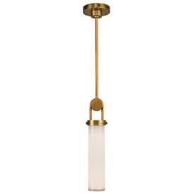 Image1 of Alora Wynwood E26 15-in Vintage Brass/Glossy Opal Pendant