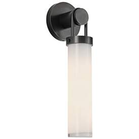 Image1 of Alora Wynwood E26 16-in Urban Bronze/Glossy Opal Wall Vanity