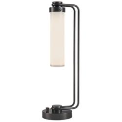 Alora Wynwood E26 22-in Urban Bronze/Glossy Opal Table Lamp