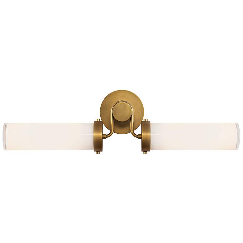 Image 1 Alora Wynwood E26 23-in Vintage Brass/Glossy Opal Wall Vanity