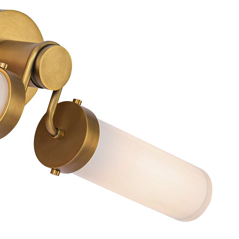Image 3 Alora Wynwood E26 23-in Vintage Brass/Glossy Opal Wall Vanity more views