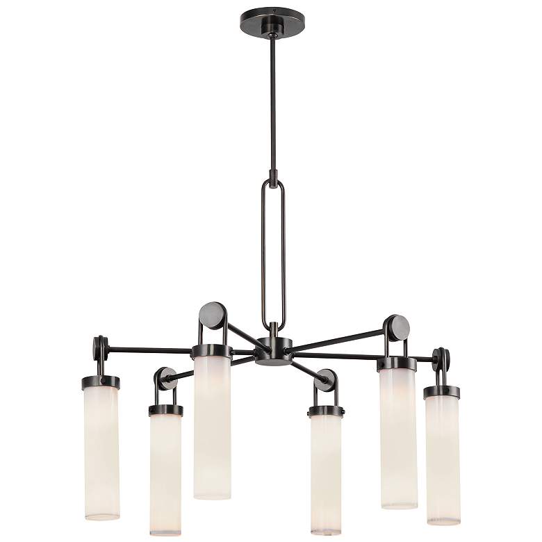 Image 1 Alora Wynwood E26 32-in Urban Bronze/Glossy Opal Chandelier