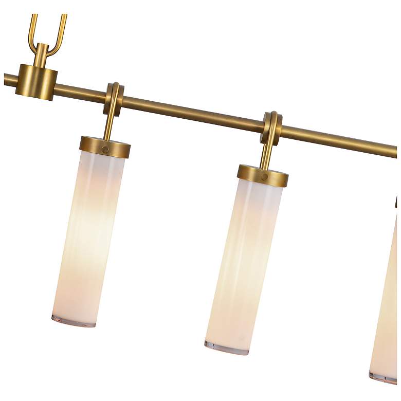 Image 2 Alora Wynwood E26 52-in Vintage Brass/Glossy Opal Linear Pendant more views