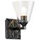 Alpha 1 Light Wall Sconce With Glass in Matte Black