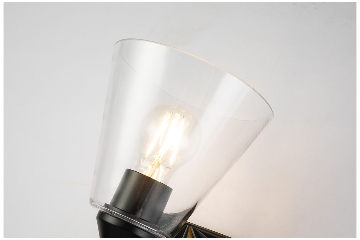 Image 3 Alpha 1 Light Wall Sconce With Glass in Matte Black more views