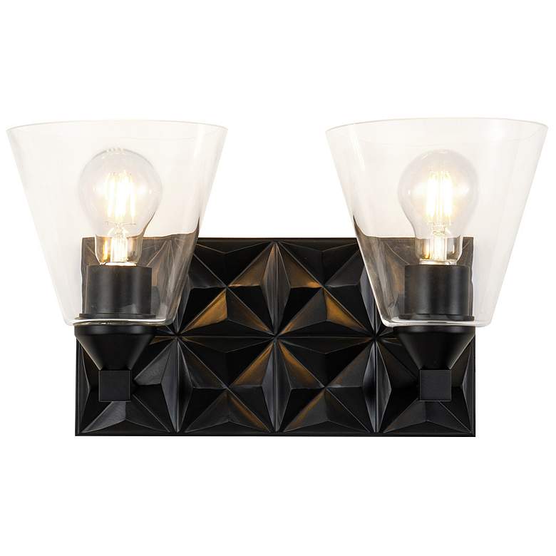 Image 1 Alpha 2 Light Vanity Light With Glass in Matte Black