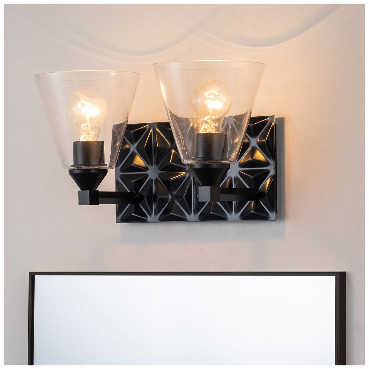 Image 3 Alpha 2 Light Vanity Light With Glass in Matte Black more views