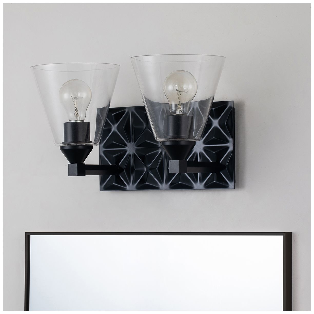 Image 4 Alpha 2 Light Vanity Light With Glass in Matte Black more views