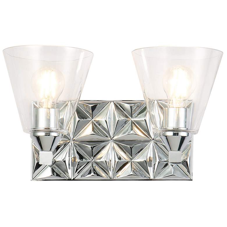 Image 1 Alpha 2 Light Vanity Light With Glass in Polished Chrome