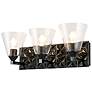 2_Alpha 24 1/2" Wide Matte Black and Clear 3-Light Bath Light