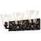 Alpha 24 1/2" Wide Matte Black and Clear 3-Light Bath Light