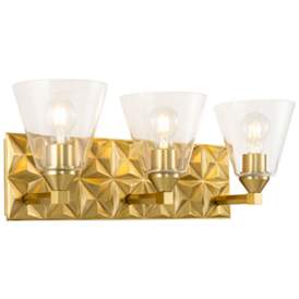 Image1 of Alpha 3 Light Vanity With Glass in Aged Gold Brass