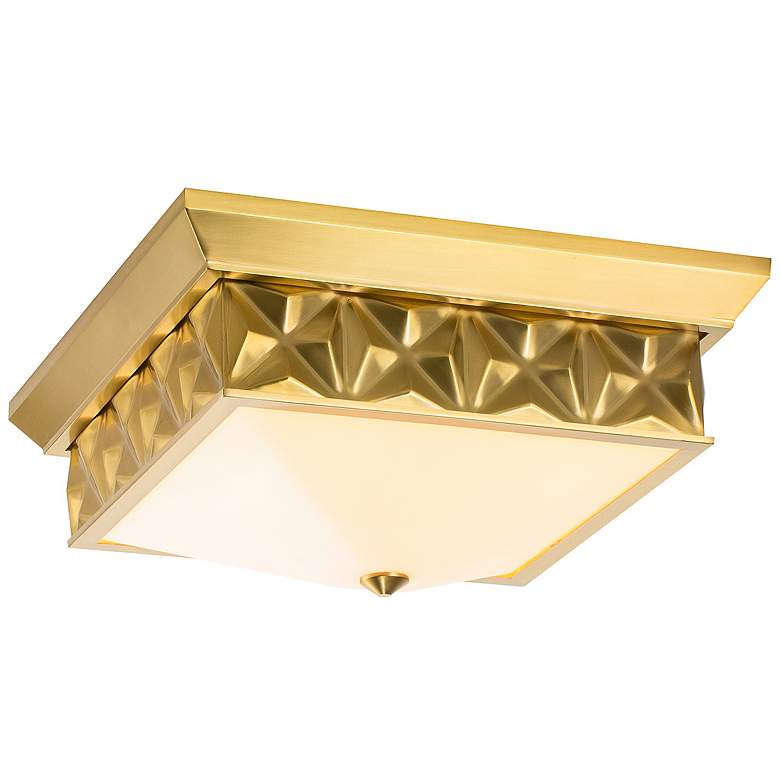 Image 1 Alpha 4 Light Flush Mount Aged Brass