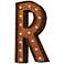 Alphabet R 24" High Rusted Lighted Marquee Sign