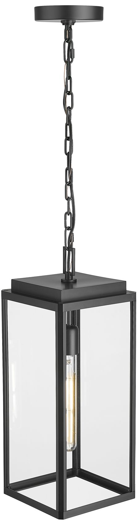 Image 2 Alpharetta 7.5" 1-Light Outdoor Hanging Lantern in Powder Coated Black