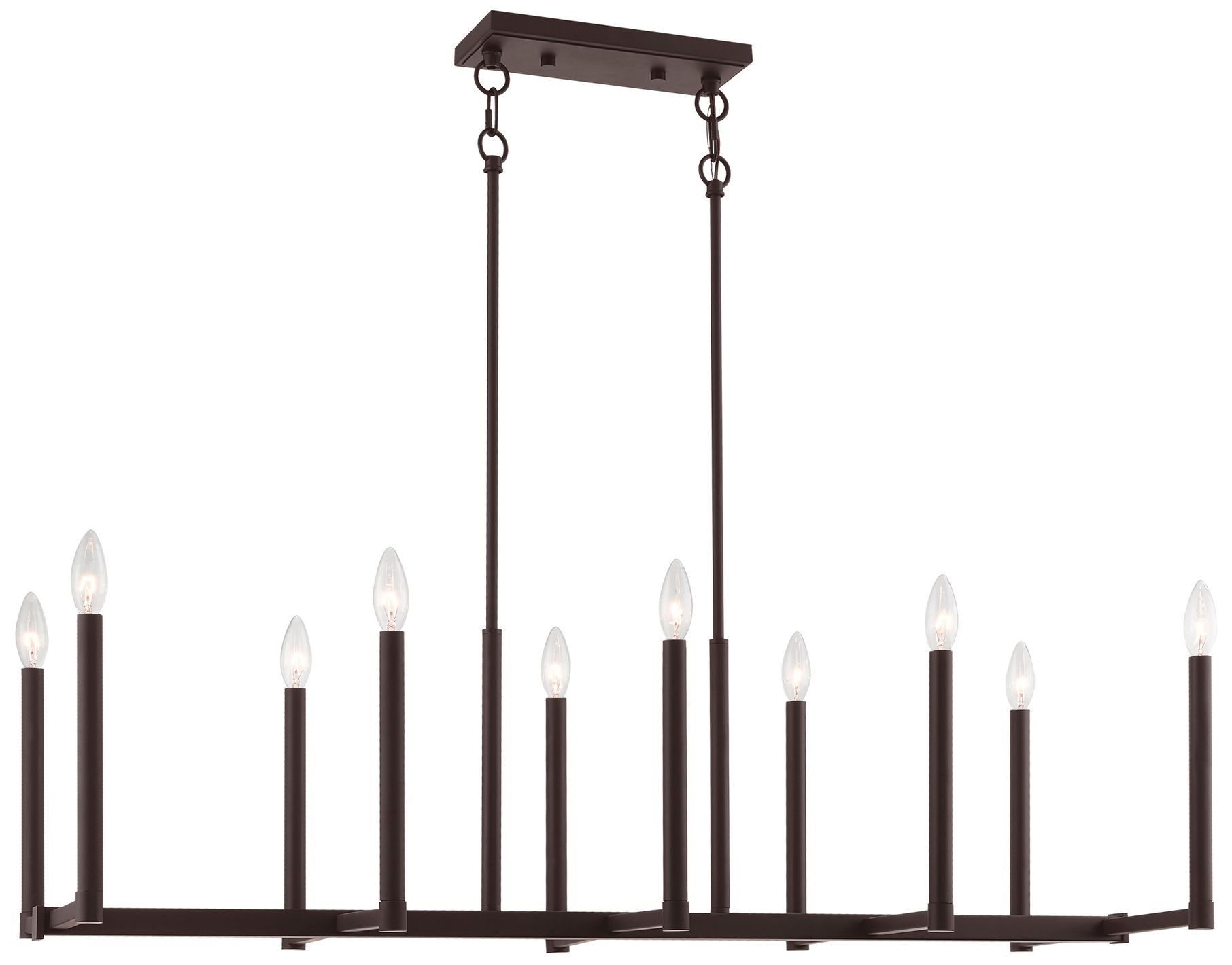 Alpine 10 Light Bronze Linear Chandelier 10Y56 Lamps Plus