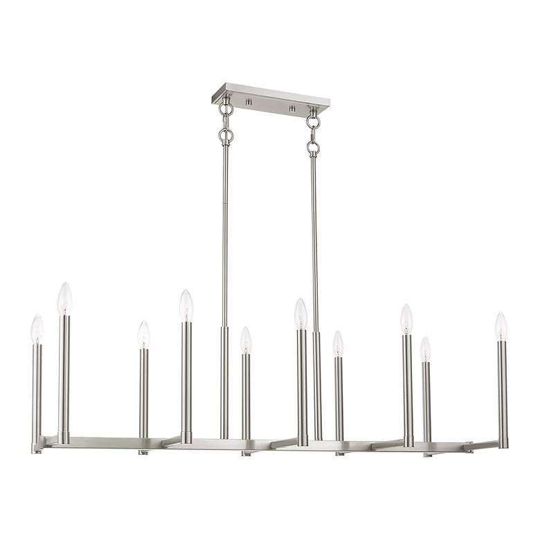 Image 3 Alpine 10 Light Brushed Nickel Linear Chandelier more views