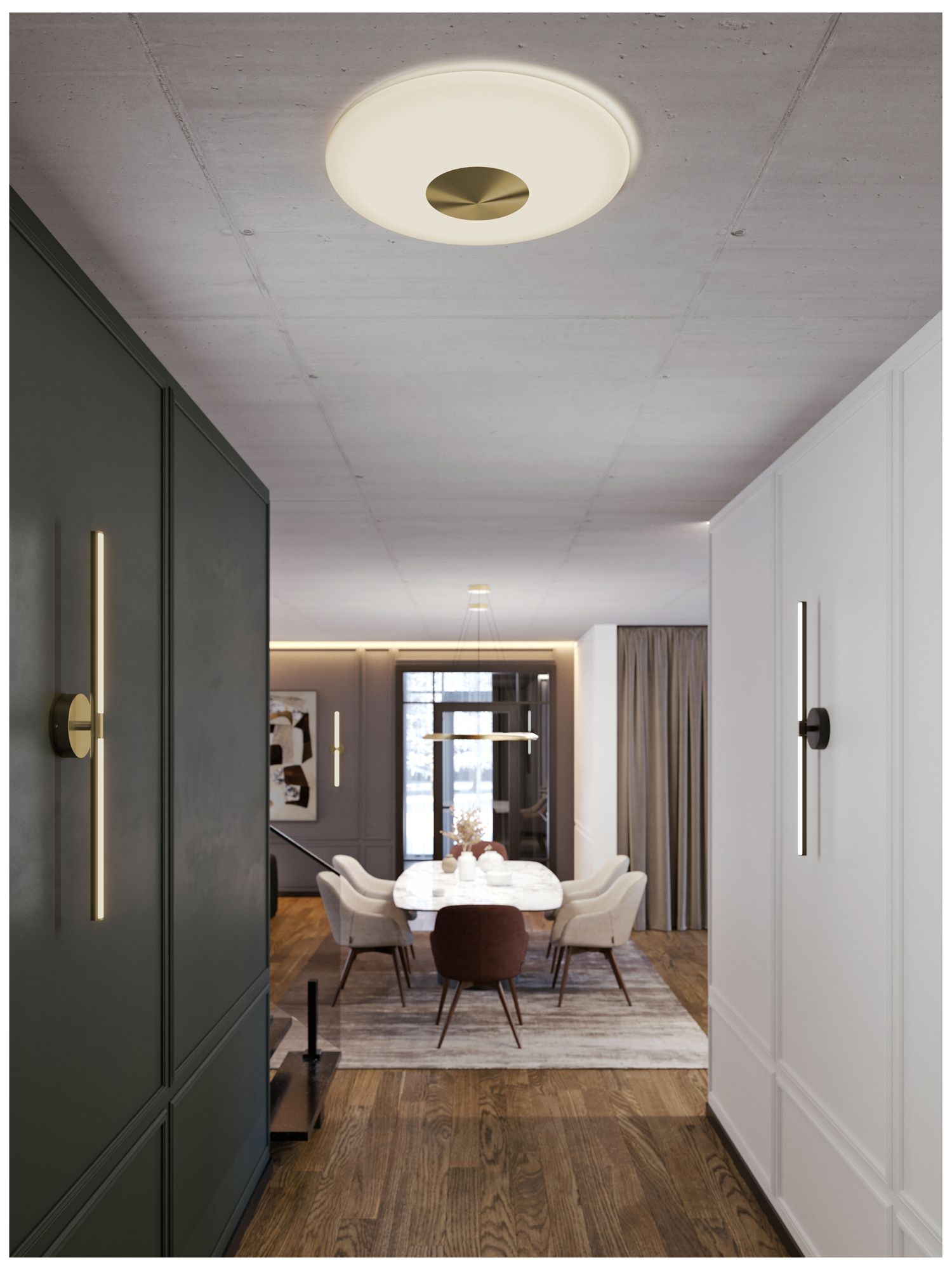 Image 4 Alpine 17" Wide Light Antique Brass LED Flush Mount more views