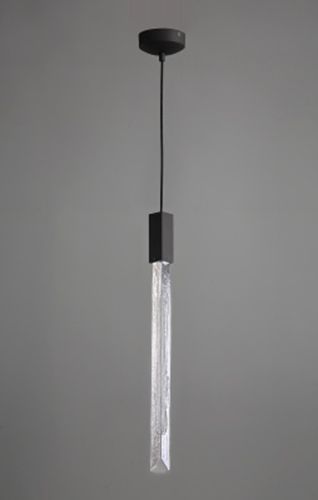 Image 2 Alpine 23"H LED Pendant in Black/White Jade Crystals more views