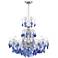 Alpine 26" Wide Chrome and Blue Crystal Chandelier