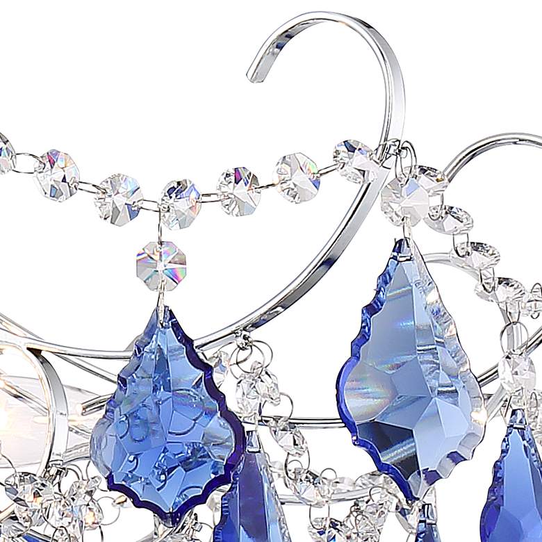 Image 3 Alpine 26 inch Wide Chrome and Blue Crystal Chandelier more views