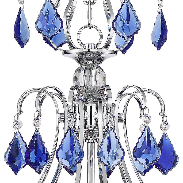 Image 4 Alpine 26 inch Wide Chrome and Blue Crystal Chandelier more views