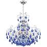Alpine 26" Wide Chrome and Blue Crystal Chandelier