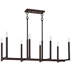 Image5 of Alpine 36 1/2" Wide Bronze 8-Light Linear Chandelier more views