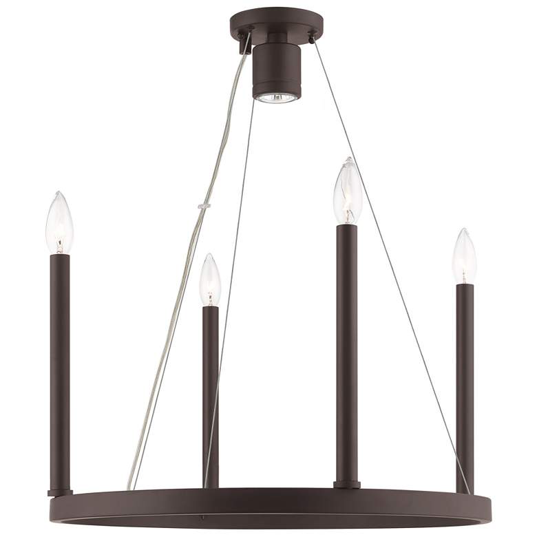 Image 1 Alpine 4 Light + 1 Light Bronze Chandelier
