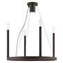 Thumbnail2 of Alpine 4 Light + 1 Light Bronze Chandelier more views