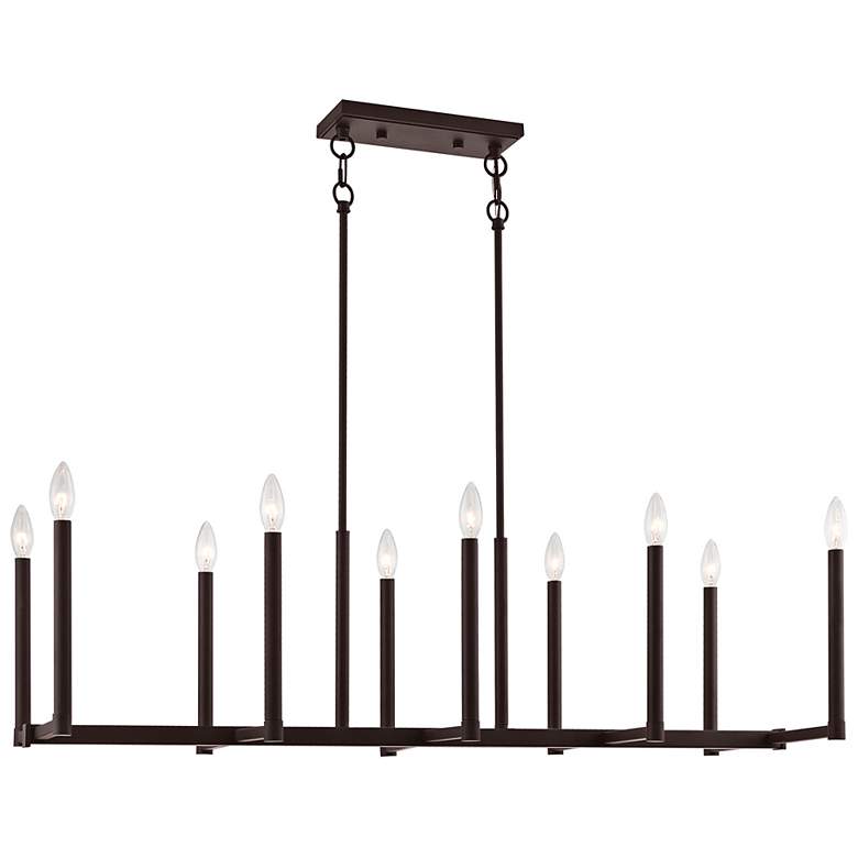 Image 5 Alpine 42 1/2" Wide Bronze 10-Light Linear Chandelier more views
