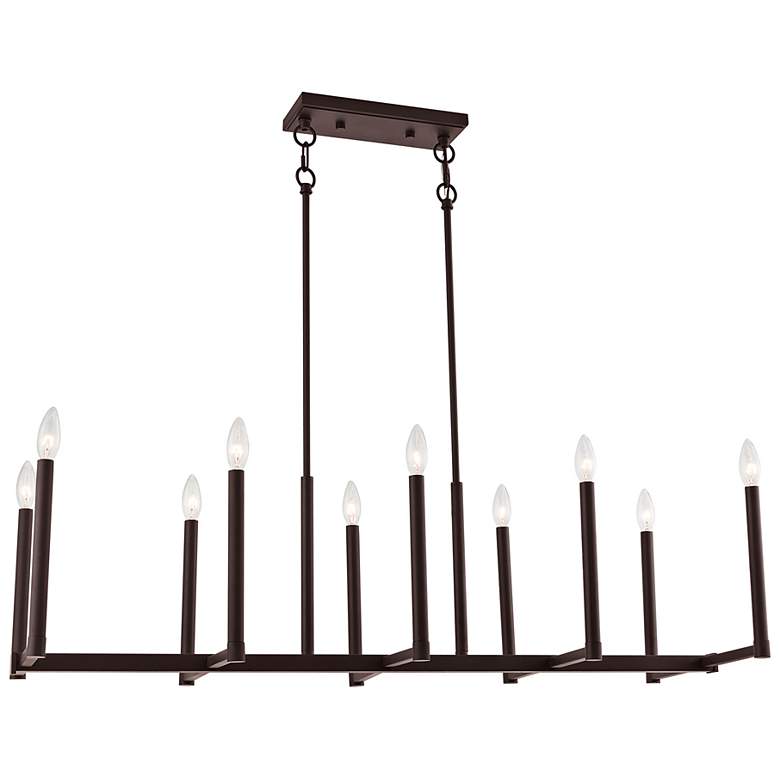 Image 6 Alpine 42 1/2" Wide Bronze 10-Light Linear Chandelier more views