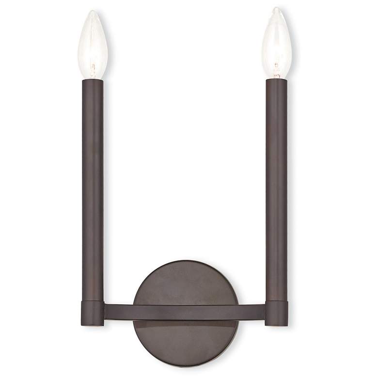 Image 1 Alpine 8.75-in W 2-Light Bronze Candle Wall Sconce
